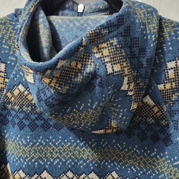 North Face Crescent Landscape Print Womens Medium Hooded Aztec Pullover Sweater - Picture 6 of 7